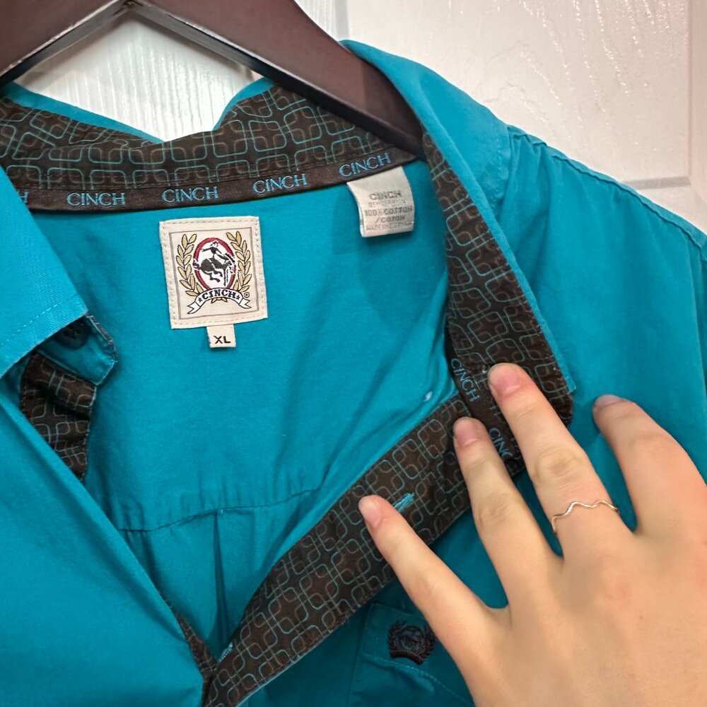 Teal Button Down By Cinch - image 3